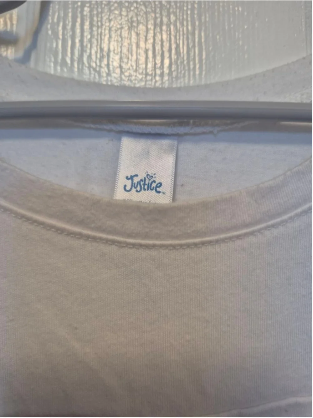 Girls Justice White Purple Short Sleeve Tee Size 12